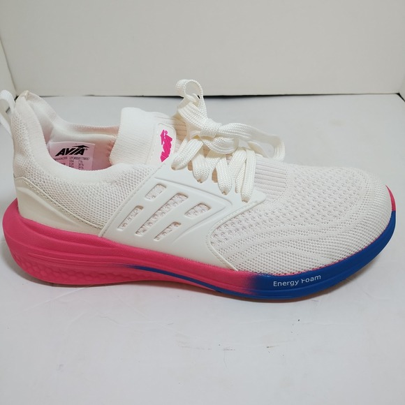 Avia Caged Knit Women's Running Shoes Sneakers White Pink Blue Size 7.5 - Picture 4 of 10